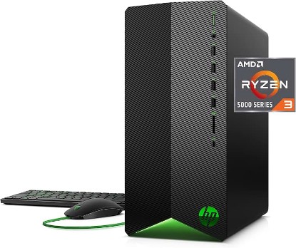 Picture of HP Pavilion Gaming Desktop, AMD Radeon RX 5500, AMD Ryzen 3 5300G Processor, 8 GB RAM, 512 GB SSD, Windows 11 Home, 9 USB Ports, Keyboard and Mouse Combo, Pre-Built PC Tower (TG01-2022, 2022)