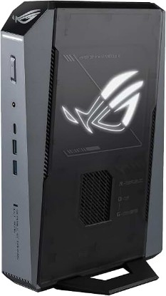 Picture of ROG GR70 Gaming Mini PC with AMD Ryzen 9 9955HX CPU, NVIDIA GeForce RTX 5070 Mobile GPU, 32GB DDR5 RAM, 2TB NVMe SSD, Triple-Fan QuietFlow Cooling, Wi-Fi 7 & BT 5.4, extensive I/O, and ARGB Lighting