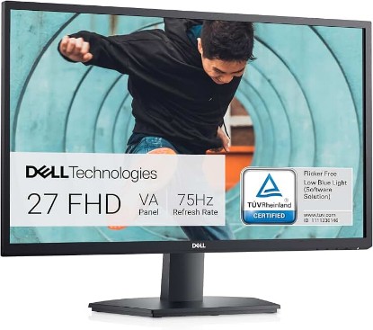 Picture of Dell SE2722HX Monitor - 27 inch FHD (1920 x 1080) 16:9 Ratio with Comfortview (TUV-Certified), 75Hz Refresh Rate, 16.7 Million Colors, Anti-Glare Screen with 3H Hardness - Black