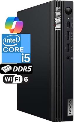 Picture of Lenovo ThinkCentre Tiny M70q Intel 10-Core i5-14400T (Beat i7-13700T), 16GB DDR5 RAM, 256GB NVMe SSD, WiFi 6, Bluetooth, RJ-45, DP Port, HDMI, Win 11 Pro, AI Business Desktop, 3 Yr Wty
