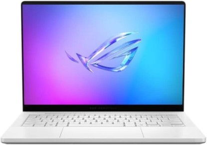 Picture of ASUS ROG Zephyrus G14 14" 3K OLED 120Hz Gaming Laptop Copilot+ PC AMD Ryzen AI 9 HX 370 RTX 5080 32GB RAM 2TB SSD Platinum White Global Recycled Standard
