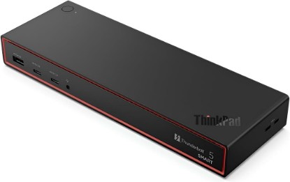 Picture of Lenovo ThinkPad Thunderbolt 5 Smart Dock 7500, 120Gbps Data Transfer, 180W Power Delivery, Multiple Display Support, 2.5Gbps Ethernet, Black