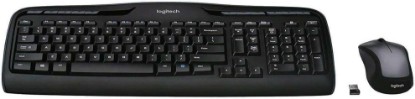 Picture of Logitech MK335 Full Size Quiet Wireless Keyboard Mouse Combo - Black/Silver | Full size low-profile quiet keyboard, full size ambidextrous contoured mouse with rubberized side grips, Windows ChromeOS