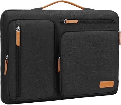 Picture of MOSISO 360 Protective Laptop Case 16 inch, 15-15.6 inch Laptop Sleeve | Compatible with MacBook Pro 16, HP Acer Dell Lenovo ASUS, Side Open Carrying Case with 4 Zipper Pockets, Black Global Recycled Standard