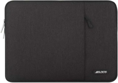 Picture of MOSISO Laptop Case 16 inch, 15-15.6 inch Laptop Sleeve Bag with Pocket | Compatible with MacBook Pro 16 M5 M4 M3 M2 M1, HP Acer Dell Lenovo ASUS, Polyester Vertical Computer Bag, Black Global Recycled Standard
