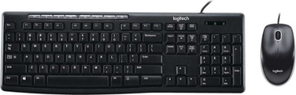 Picture of Logitech MK200 Full Size Wired Keyboard and Mouse Combo with Media Keys | Corded keyboard with 8 easy access media keys, corded mouse with optical sensor, plug and play USB connection, Windows only