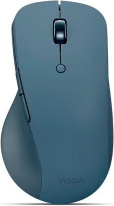 Picture of Lenovo Yoga Pro Mouse, Bluetooth, USB-C Rechargable, Dual Mode Bluetooth, 6 Button, Right Handed Design, Ergonomic Design, Programmable Buttons, 2-Way Metal Scroll Wheel, Tidal Teal