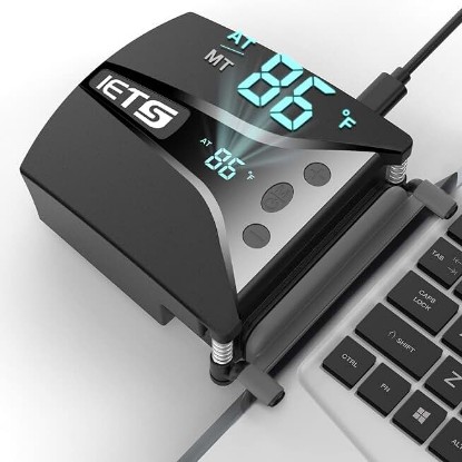 Picture of IETS GT202UB vacuum laptop fan cooler With temperature display, intelligent temperature measurement cooling, 13 wind speed (2600-5000RPM turbo fan),Perfect for Rapid Cooling of gaming laptop