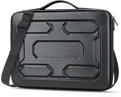 Picture of DOMISO 15.6 inch Laptop Sleeve Shoulder Bag Shockproof Computer Bag Waterproof EVA Protective Carrying Case for 15.6" Lenovo Yoga 720 IdeaPad 310 320 ThinkPad T570/Dell Inspiron 15/HP Envy 15, Black