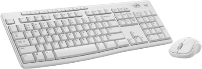 Picture of Logitech MK270 Full Size Wireless Keyboard and Mouse Combo - Off White | Full size keyboard with spill-resistant design, compact ambidextrous mouse, connect via single included USB-A Nano Receiver ECOLOGO