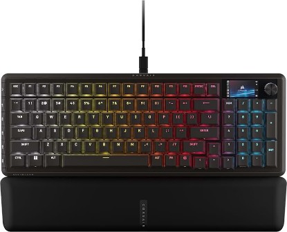 Picture of Corsair Vanguard 96 Wired Mechanical Gaming Keyboard – 96% Layout, MLX Fusion Tactile Switches, 8000Hz Polling, LCD Display, Virtual Stream Deck, G-Keys, SOCD Flashtap, QWERTY US – Black