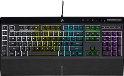 Picture of Corsair K55 RGB PRO Membrane Wired Gaming Keyboard – IP42 Dust and Spill-Resistant – 6 Macro Keys with Elgato Integration – iCUE Compatible – QWERTY NA – PC, Mac, Xbox – Black