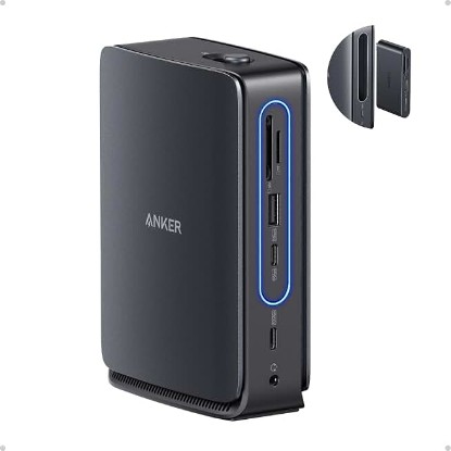 Picture of Anker Nano Laptop Docking Station, 13in1 Dock with Detachable 6in1 USBC Hub | 3 Display USB C Dock (2 HDMI+1 DP), 10 Gbps USBC, 3 USBA, Audio, SD/TF, Ethernet, 100W Max PD for Dell/Lenovo/HP Home Office ClimatePartner certified