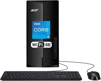 Picture of Acer Aspire Desktop Computer • 10-core Intel Core i5-14400 Processor • 16GB DDR5 • 1TB SSD • Office 365 for The Web • 2X HDMI • Wi-Fi 6E • Wired Keyboard & Mouse • Windows 11
