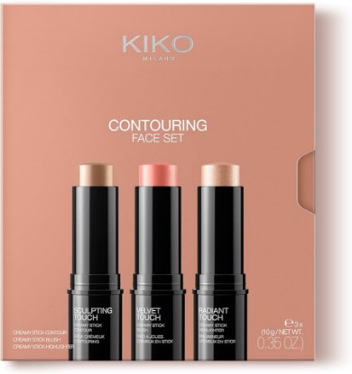 Picture of Kiko Milano Contouring Face Set 01| Make-Up Kit With 3 Sticks: Blush, Highlight And Face Contour | Kit 3 Sticks | Contour, Highlighter and Blush | Blending | Cool Tone