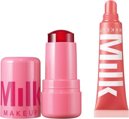 Picture of Milk Makeup Cooling Water Jelly Tint + Balmade Set – Long-Lasting Lip + Cheek Stain & Hydrating Nourishing, Sheer Gloss Electrolyte Lip Balm – Stain, Chill, 0.17 oz, Balmade, Werk Out, 0.4.oz