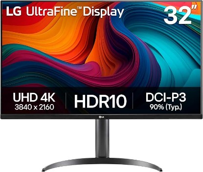 Picture of LG 32UR550K-B 32-inch Ultrafine 4K UHD (3840 x 2160) Computer Monitor, HDR10, 60Hz, HDMI, DisplayPort, Tilt/Height/Pivot Adjustable Stand, Black | HDMI, DisplayPort, HDR10, 60Hz, (3840 x 2160), Tilt/Height/Pivot Adjustable Stand
