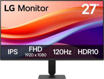 Picture of LG 27U411A-B 27-inch Full HD (1920 x 1080) IPS Computer Monitor, 120Hz, HDR10, Reader Mode, Flicker Safe, HDMI, Slim Stand Base, Black