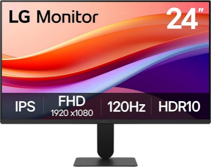 Picture of LG 24U411A-B 24-inch Full HD (1920 x 1080) IPS Computer Monitor, 120Hz, HDR10, Reader Mode, Flicker Safe, HDMI, Slim Stand Base, Black