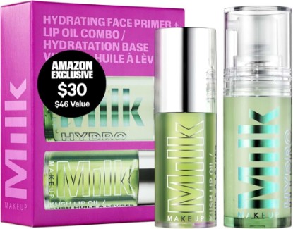 Picture of Milk Makeup Mini 12HR Hydro Grip Primer + Full Size KUSH Lip Oil Gift Set – Hydrating Face Primer + Clear Lip Gloss – Travel Friendly, All-Day Wear