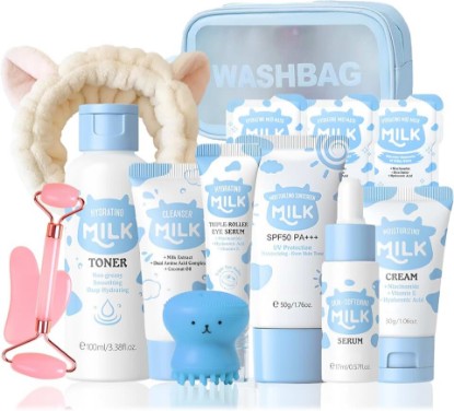 Picture of Milk Skincare Set For Kids & Teens 14PCS - Gentle & Moisturizing Milk Skin Care Set For Girls 10-12 - Facial Skin Care Sets & Kits - Skin Care Set For Kids Girl Ages 8-12 Birthday Gifts
