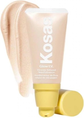 Picture of Kosas Glow I.V. - Vitamin-Infused Skin Illuminating Enhancer - Revive. Bonus Premium Korean Sheet Masque with Collagen