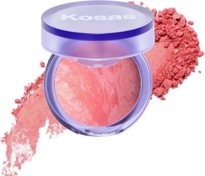 Picture of Kosas Blush Is Life Talc-Free Baked Powder Blush for Face, Warm Peachy Pink | Hydrating baked blush with squalane and hyaluronic acid to deliver buildable color and a natural-looking glow.