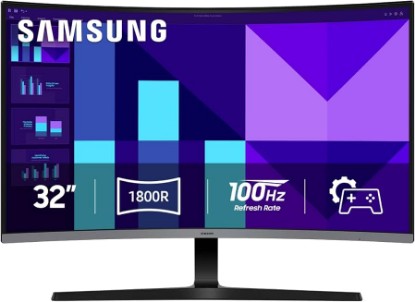 Picture of Samsung 32" S3 (S39GD) Series FHD 100Hz Curved Monitor | Samsung Vision AI, Smart TV Apps, Gaming Hub, USB-C, HDMI and USB-A, White (LS32FM803UNXZA)