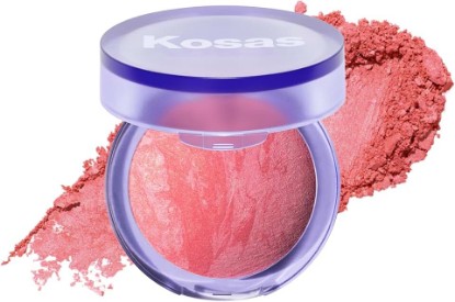 Picture of Kosas Blush Is Life Talc-Free Baked Powder Blush for Face, Warm Poppy Pink | Hydrating baked blush with squalane and hyaluronic acid to deliver buildable color and a natural-looking glow.