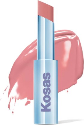 Picture of Kosas Wet Stick Moisturizing Shiny Sheer Lipstick + Ceramides, Malibu | Moisturizing sheer lipstick with ceramides, peptides and mango butter to deliver high-gloss color and hydrated lips.