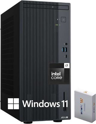 Picture of ASUS V500 Home & Business Desktop Computer Intel Core i7 (Up to 4.9GHz), 16GB RAM, 512GB PCIe + 500GB External, Display Port, WiFi 6, HDMI, Keyboard & Mouse, 2-Monitor Support 4K, Windows 11