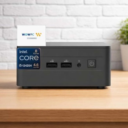 Picture of ASUS NUC 13 Pro Tall Mini PC Desktop, Intel Core i5-13420H (Up to 4.6 GHz), 16GB RAM, 512GB PCIe SSD, 2× HDMI 2.1, 2× Thunderbolt 4, Support 4K, Wi-Fi 6E, BT5.3, Ultra-Quiet, Windows 11 Pro