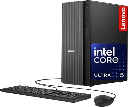 Picture of Lenovo IdeaCentre Secure & Productive Business Tower Desktop, Intel 10-Core Ultra 5 225, 8GB DDR5 RAM, 756GB Storage(256GB SSD & 500GB HDD), HDMI + VGA, Wi-Fi 6E, RJ-45, USB-C, Windows 11 Pro