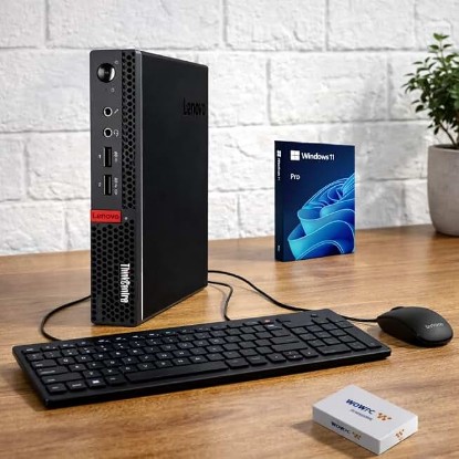 Picture of Lenovo ThinkCentre Micro Desktop, 16GB RAM, 1TB SSD Drive, AMD Processor & Graphics, Dual-Display Support, Wi-Fi, Bluetooth, USB, RJ-45, Home-Friendly, Business-Grade, Windows 11 Pro