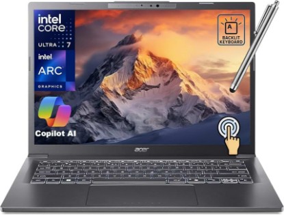 Picture of Acer Aspire AI Business Laptop, 14" WUXGA Touchscreen, Intel 8-Core Ultra 7 258V, 32GB LPDDR5 RAM, 1TB SSD, Intel ARC 140, Backlit KB, Wi-Fi 6E, Windows 11 Home, w/Stylus Pen(Renewed)
