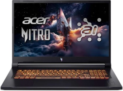 Picture of Acer Nitro V 17 AI Gaming Laptop | AMD Ryzen 7 260 Processor | NVIDIA GeForce RTX 5060 Laptop GPU (572 AI Tops) | 17.3" FHD IPS 180Hz Display | 16GB DDR5 | 1TB Gen 4 SSD | Wi-Fi 6E | ANV17-41-R0FJ