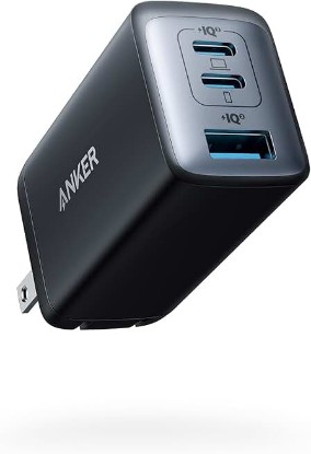 Picture of Anker Charger, 65W 3-Port Fast Compact Foldable USB C Charger Block for MacBook Pro/Air, iPad Pro, Galaxy S20, Dell XPS 13, Note 20/10+, iPhone 17 Series, Steam Deck, and More | Type C Charger Fast Charging for MacBook Pro/Air, iPad Pro, Galaxy S20, Dell XPS 13, Note 20/10+, iPhone 17 Series, and More ClimatePartner certified