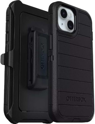 Picture of OtterBox iPhone 17e & iPhone 16e (Only) - Defender Series Case - Black - Screenless - Rugged & Durable - with Port Protection - Holster Clip Includes - Microbial Defense Protection