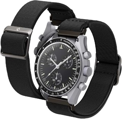 Picture of Spigen Lite Fit Designed for Samsung Galaxy Watch 7 44/40mm, FE 40mm, 6/5/4 44/40mm, Classic 6 47/43mm, 5 Pro 45mm, 4 Classic 46/42mm, 3 41mm, Active 1&2 Band | For Omega x Swatch MoonSwatch Speedmaster & Samsung Galaxy Watch 7/FE/6/5/4/3 (20mm) Lightweight Strap