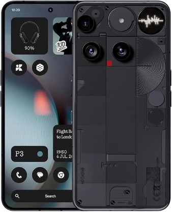Picture of Nothing Phone (3) Cell Phone, 5G Unlocked Phones 256GB, Android 15, Snapdragon 8s Gen4, AI Mobile Phones with Four 50MP Cameras & AMOLED Display, 5150mAh, Glyph Interface, Smartphone Black