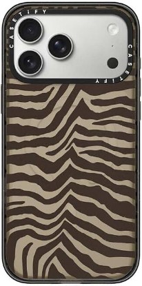 Picture of CASETiFY for iPhone 17 Pro Max Case - Impact Compatible with MagSafe | 8.2 ft. 4x Military Grade Drop Protection | Zebra-Brown | Black ClimatePartner certified