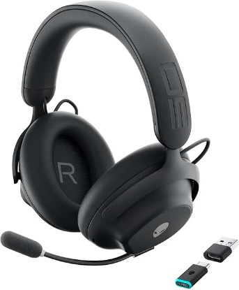 Picture of Alienware Pro Wireless Gaming Headset, ANC | 2.4GHz Radio, 50mm Graphene Drivers, Hi‑Res Audio, 20Hz‑40kHz, Transparency Mode, Dark Side of the Moon