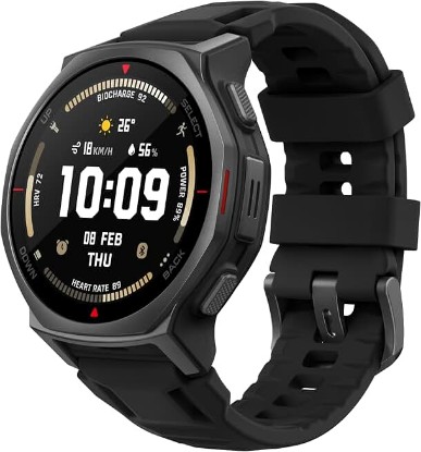 Picture of Amazfit T-Rex 3 Pro Smart Watch, 1.32" AMOLED Sapphire Glass, iOS/Android | 44mm, 17-Day Battery, Dual-Band GPS, Flashlight, Water-Resistant, Titanium Bezel, Rugged/Military Style, Offline Maps