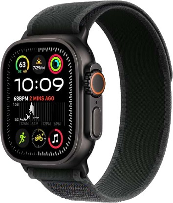 Picture of Apple Watch Ultra 2 [GPS + Cellular 49mm] - Black Titanium Case with Black Trail Loop, M/L (Renewed)