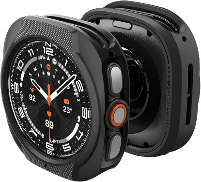 Picture of Spigen Liquid Air for Samsung Galaxy Watch Ultra 2 Case (2026) | Lightweight Flexible Slim Scratch Resistant Shock Proof TPU Cover - Matte Black