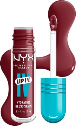Picture of NYX PROFESSIONAL MAKEUP Lip IV Hydrating Glossy Lip Stain with 12HR Hydration - Drippin In Rose (Pink)