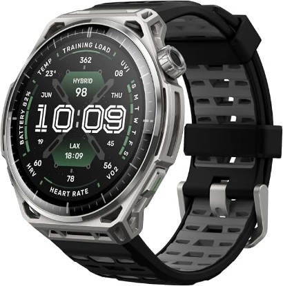 Picture of Amazfit Balance 3 Smart Watch, 1.5" AMOLED Sapphire Glass, iOS/Android | 48mm, 21-Day Battery, Stainless Steel Case, Dual-Band GPS, Flashlight, Water-Resistant, 64GB, Offline Maps, 180 Sports Modes