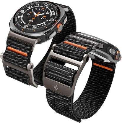 Picture of Spigen DuraPro Flex for Galaxy Watch Ultra 2/1 Band (2026/2025/2024) | Lightweight Soft Nylon Fabric Breathable Adjustable Solo Loop Men Women Hook and Loop Sport Strap