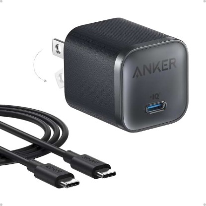 Picture of Anker iPhone Charger, 45W Type C Fast Charging, USB C Charger Block | Includes 6FT USB-C Cable and Foldable Plug, for iPhone 17/16 Series,MacBook, Pixel 9, iPad and More ClimatePartner certified