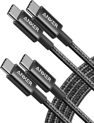 Picture of Anker USB C to USB C Cable, 60W Fast Charging Cable (2-Pack, 6 ft, Black) | For iPhone 17 Series, iPad mini 6, and More ClimatePartner certified
